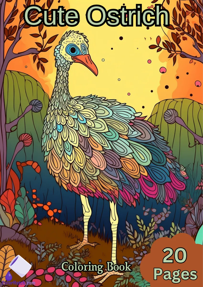 Ostrich Coloring Book